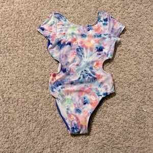 More Than Magic Blue and Pink One Piece Swimsuit with Modern Cutouts
